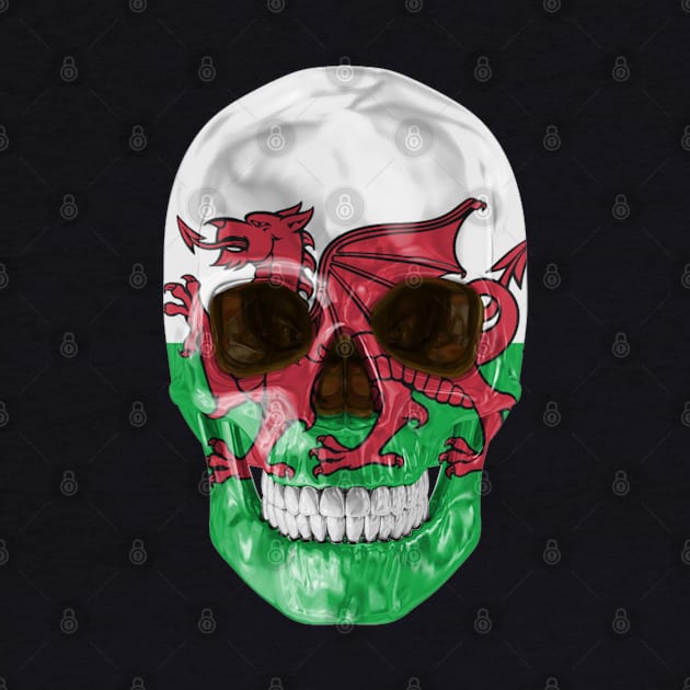 Wales Flag Skull - Gift for Welsh With Roots From Wales by Country Flags